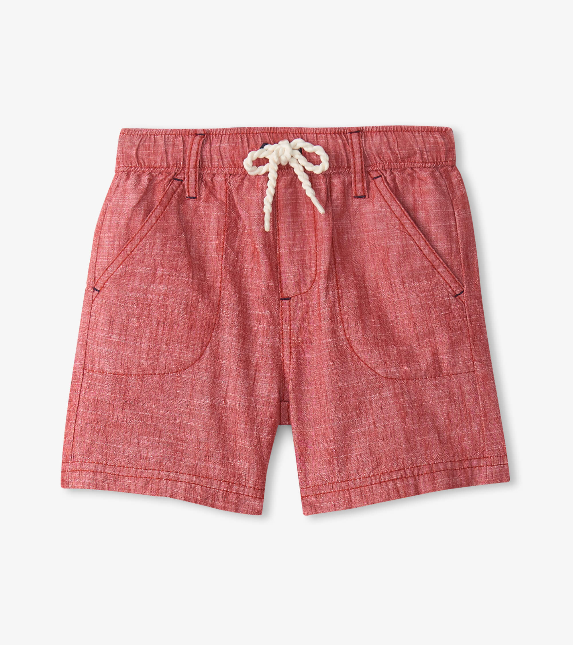Nautical Red Chambray Woven Short