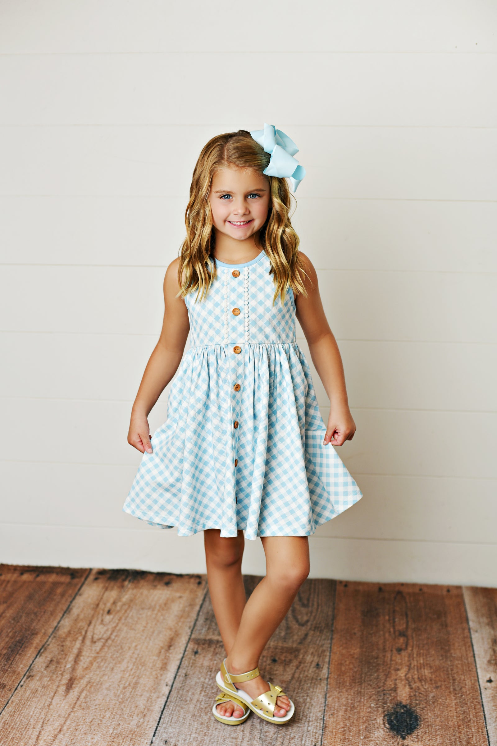 Blue Gingham Picnic Dress