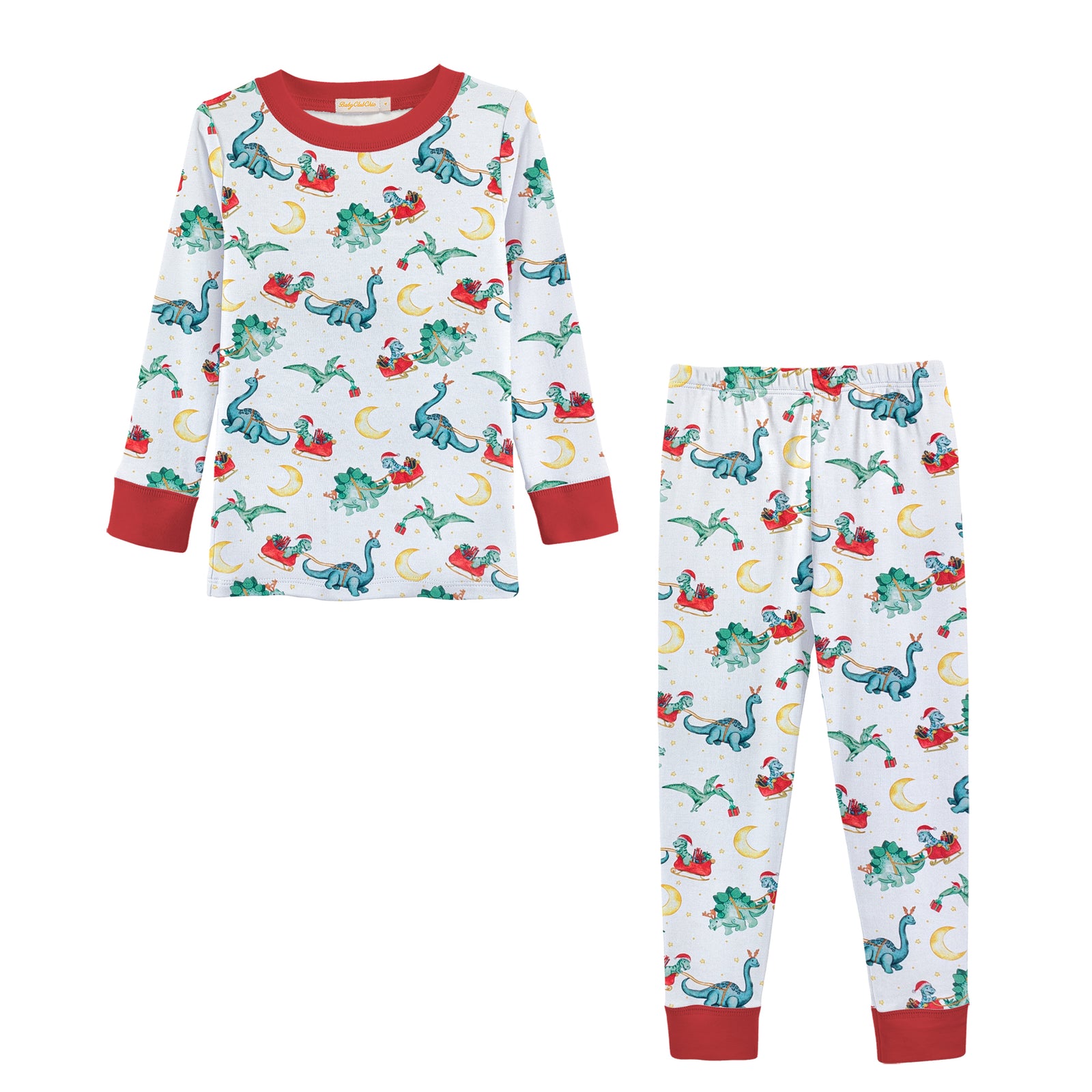 Dino Clause Printed Kid Pajama Set