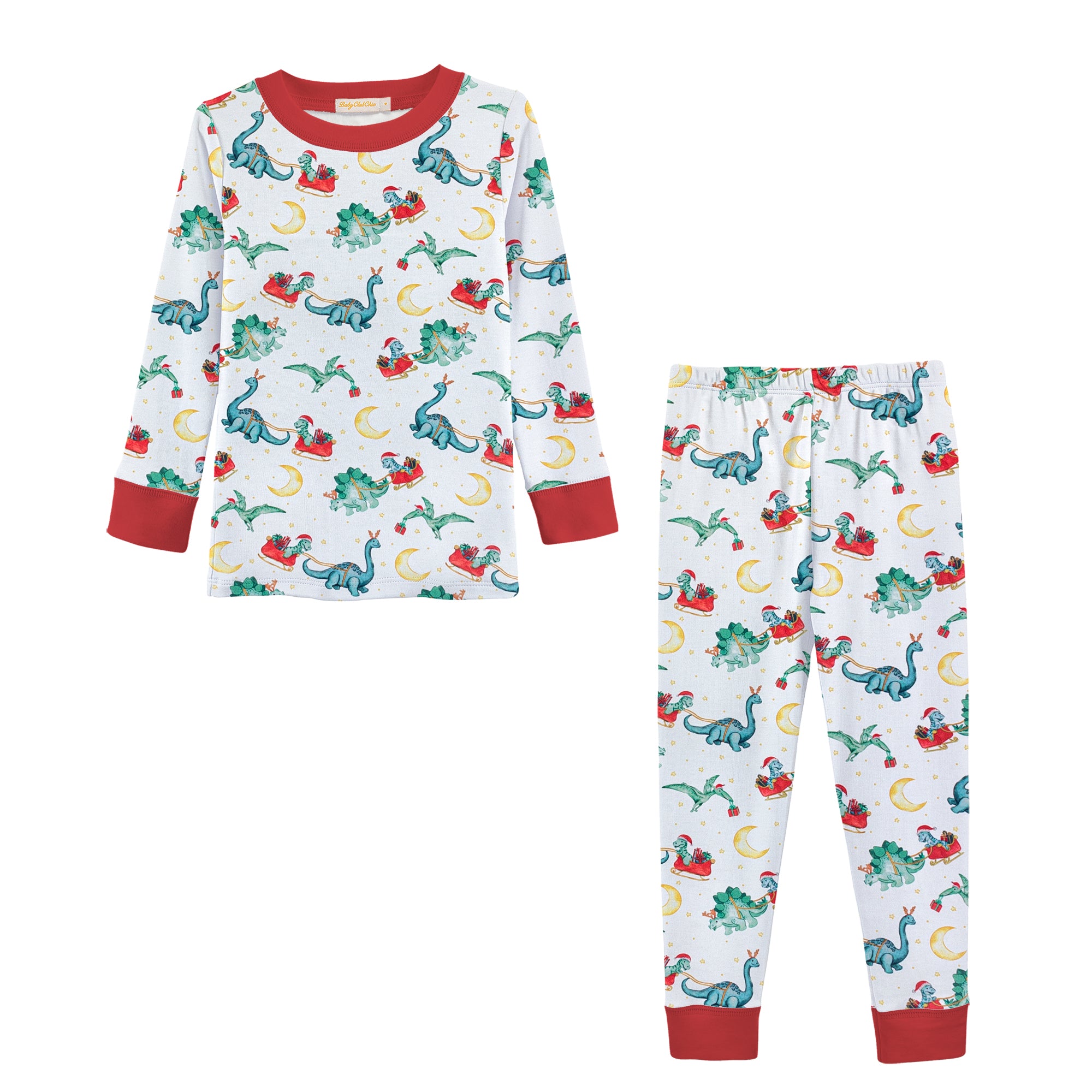 Dino Clause Printed Kid Pajama Set