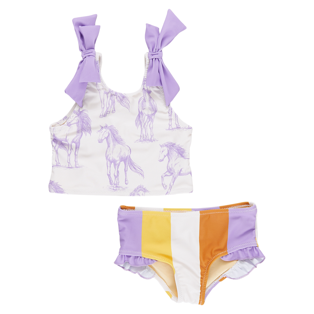 Girls Shelly Tankini | Lavender Horses