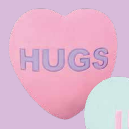 HUGS Conversation Heart Plush Pillow