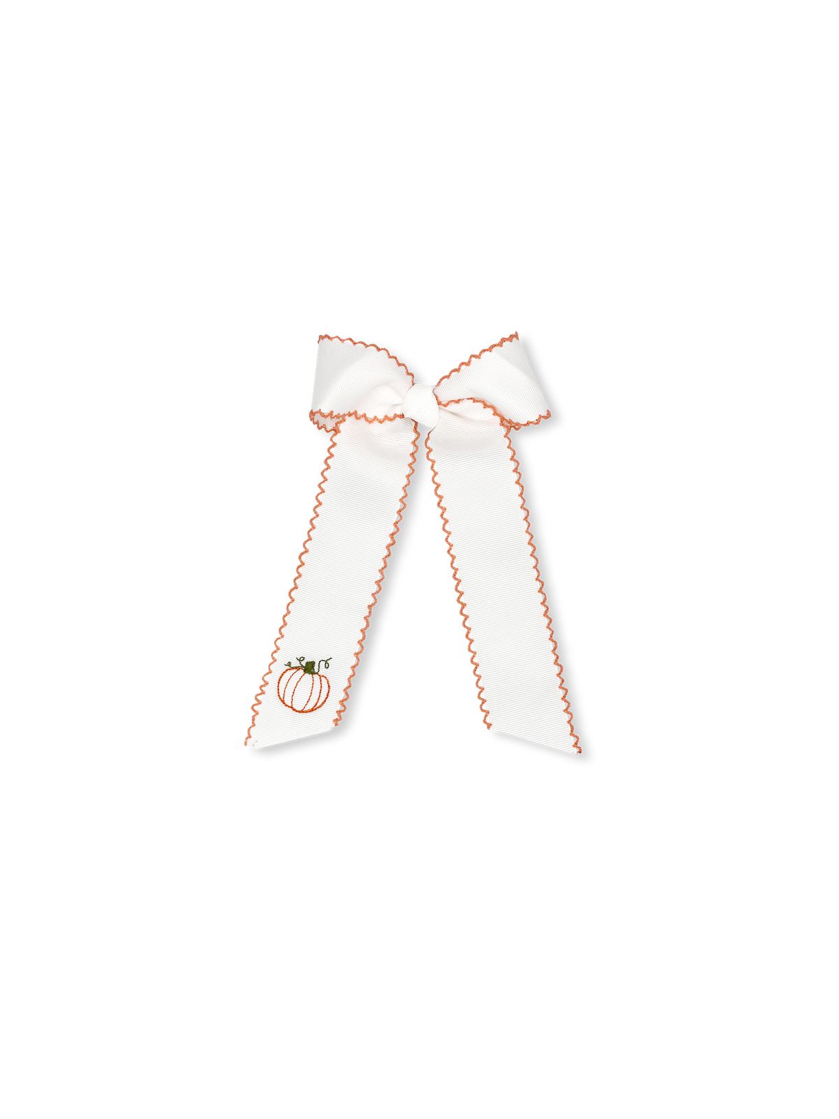Lola Long Bow | Embroidered Pumpkin