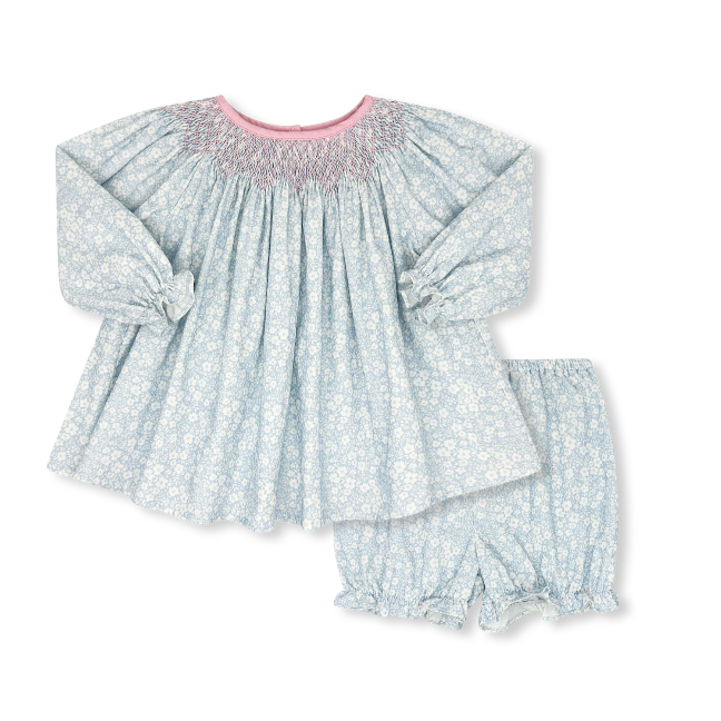 Long Sleeve Betsy Bloomer Set | Snow Kissed Floral