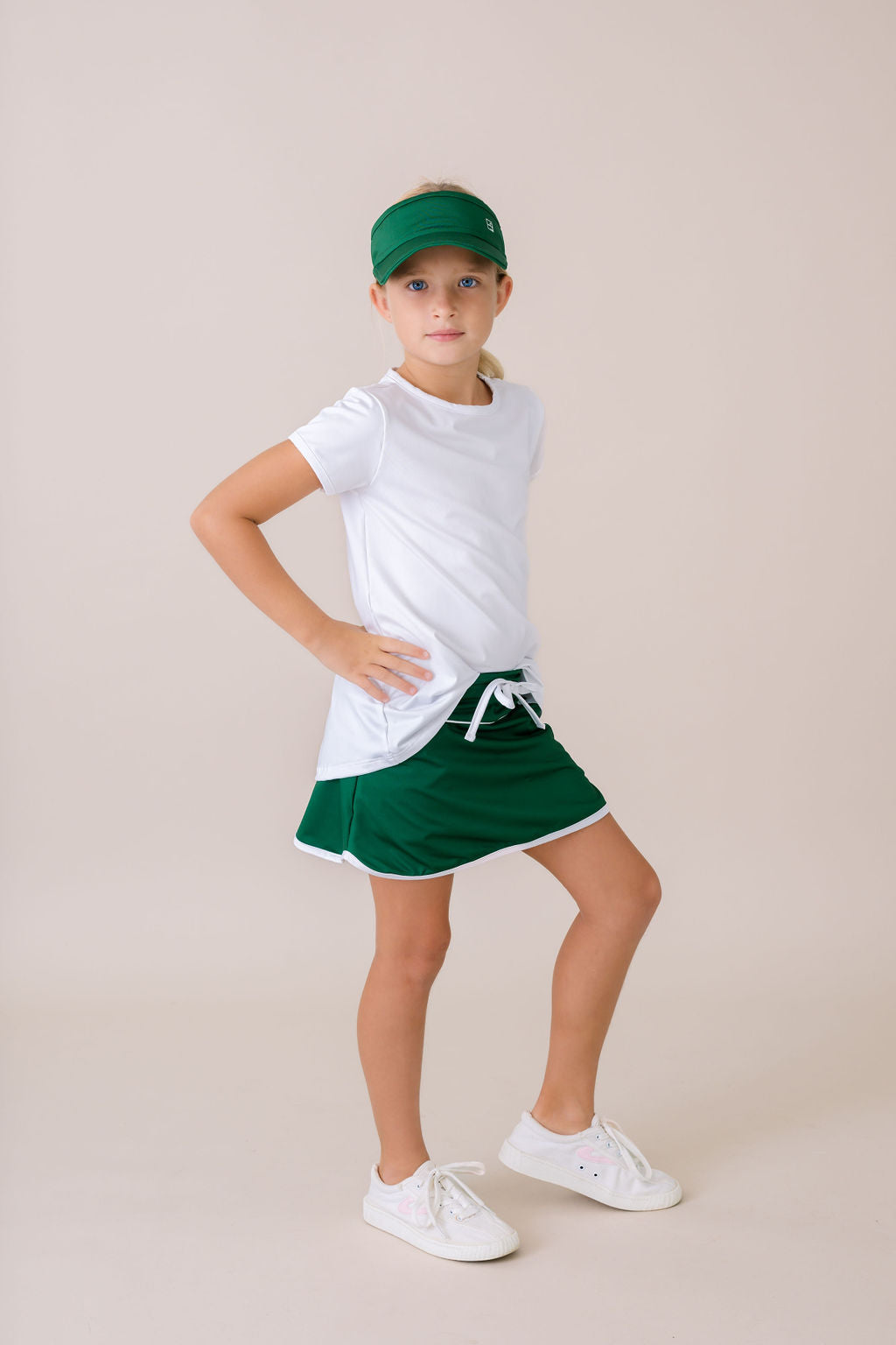 Tiffany Tennis Skort | Augusta Green / Pure Coconut