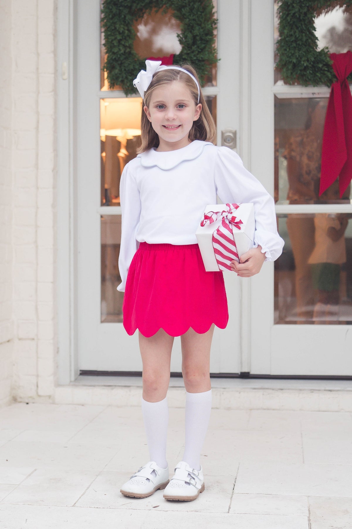 Susie Scallop Skirt | High Point Red Corduroy