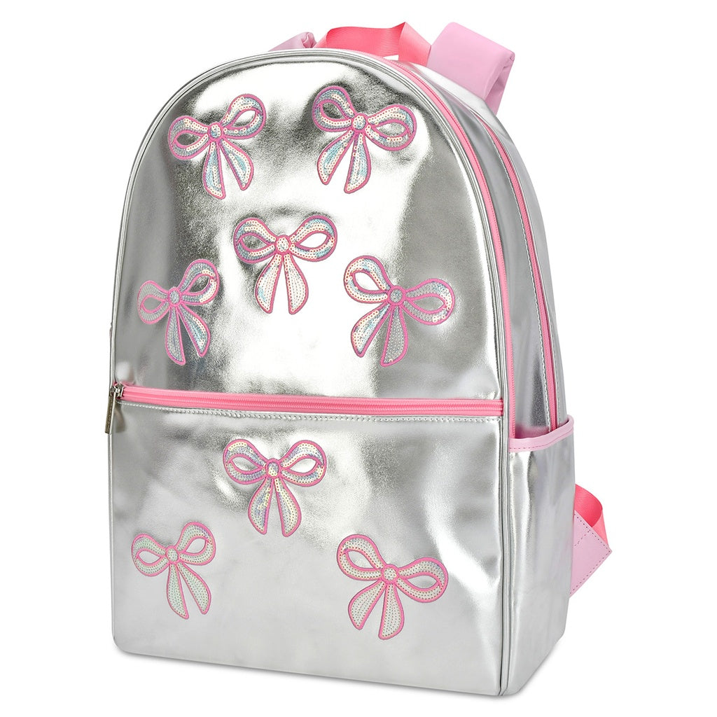 Silver Sequin Bows Backpack