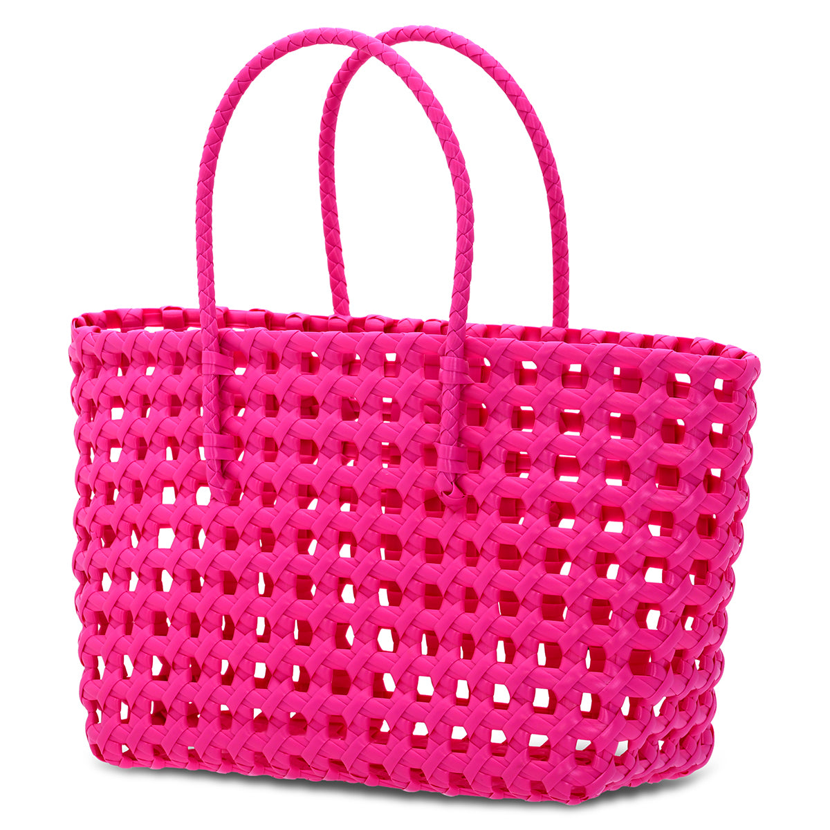 Small Hot Pink Woven Tote