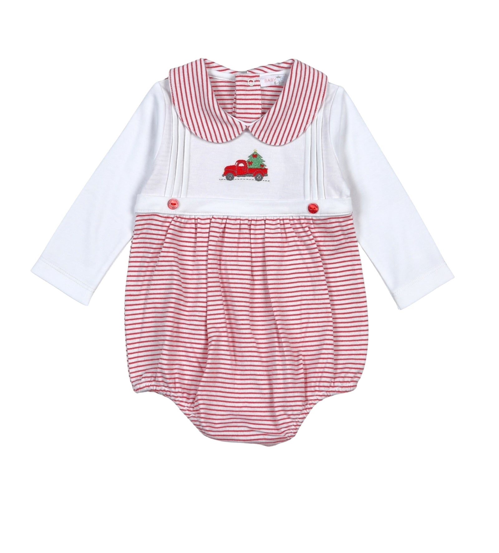 Red Christmas Truck Hand Embroidered Bubble