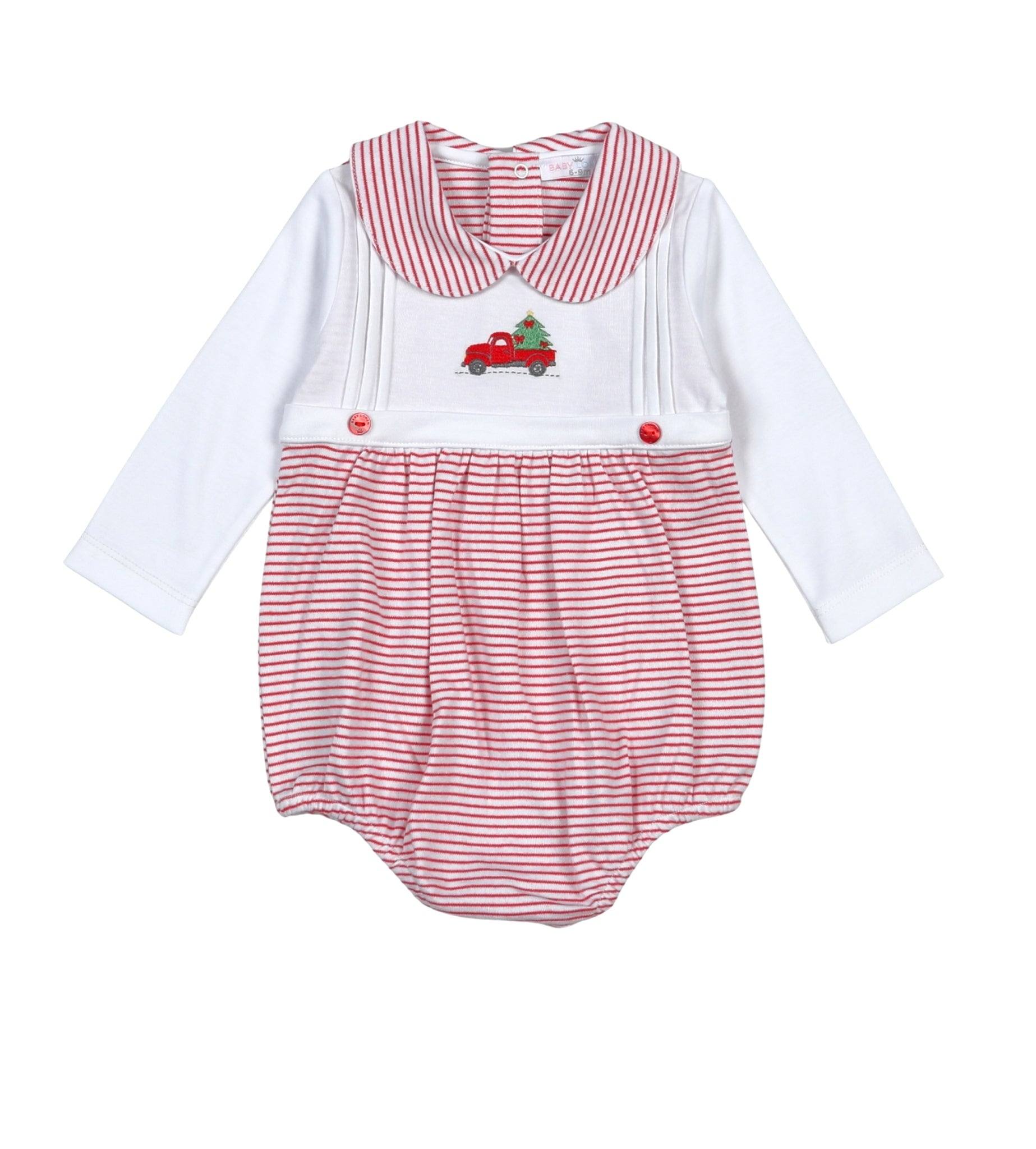 Red Christmas Truck Hand Embroidered Bubble