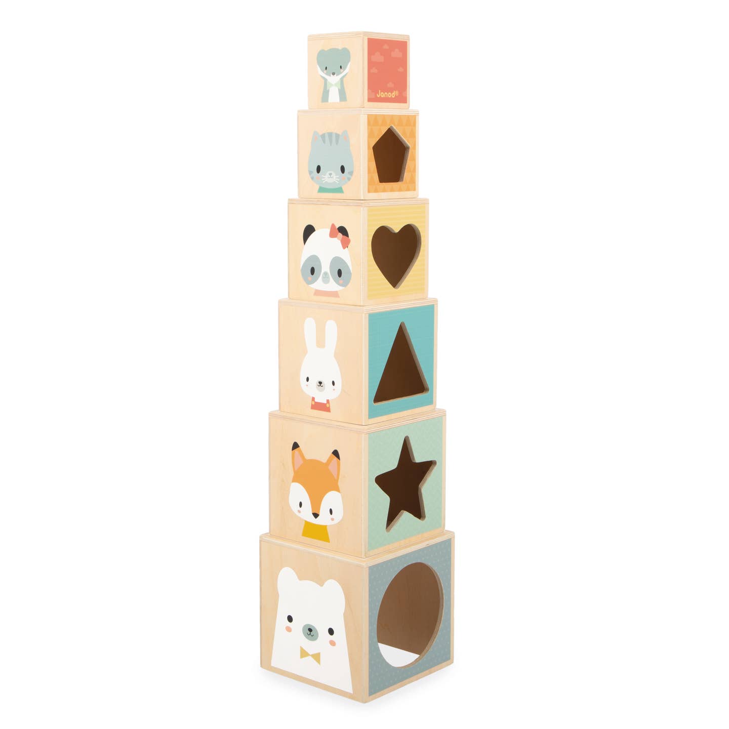 Wooden Stacking Pyramid of Blocks