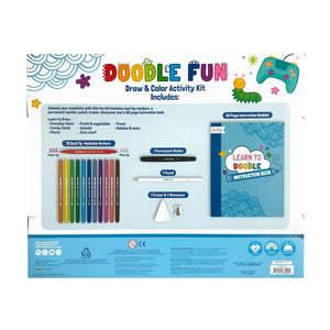 Doodle Fun Draw & Color Activity Kit | 17pc Set