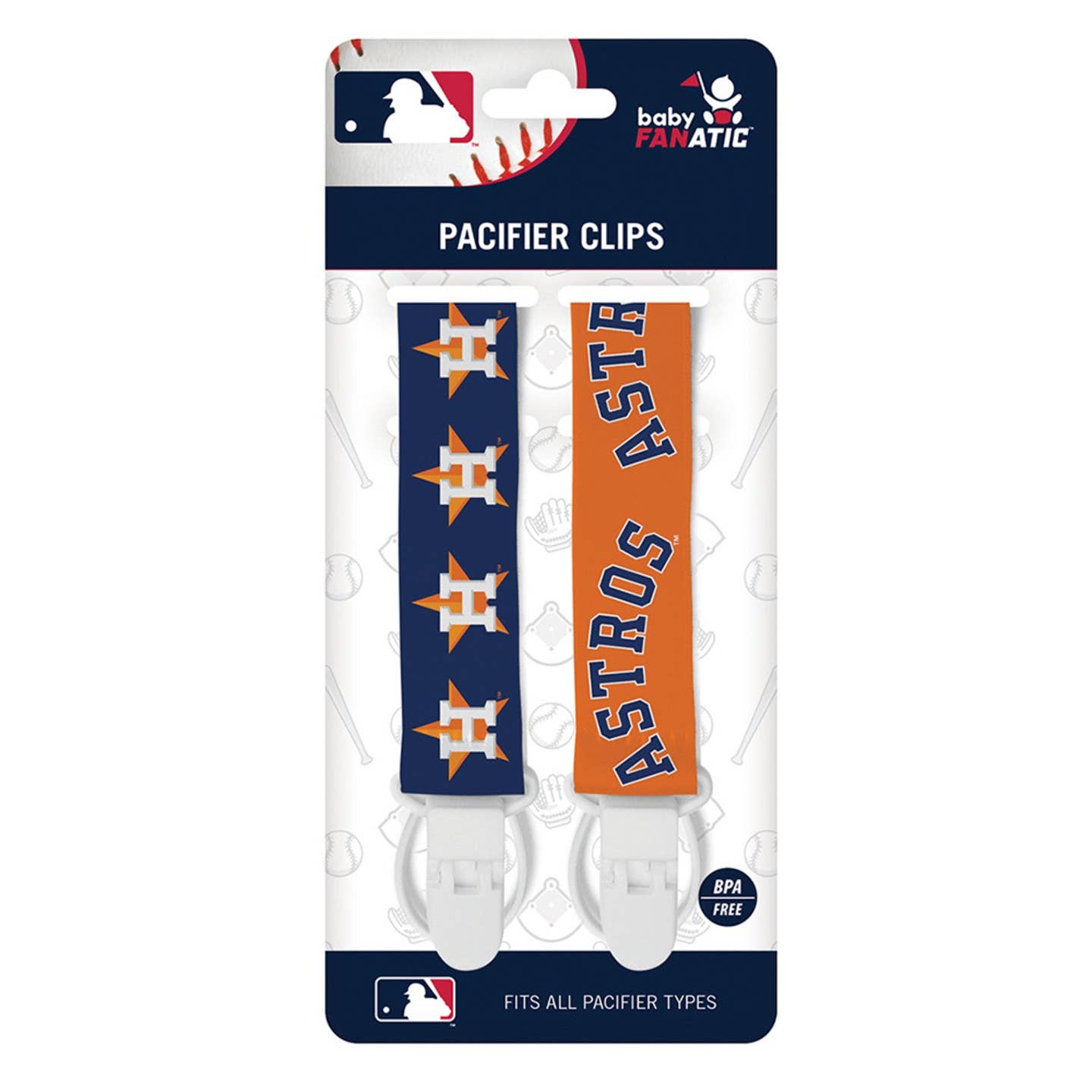 Houston Astros Pacifier Clip | Set of 2
