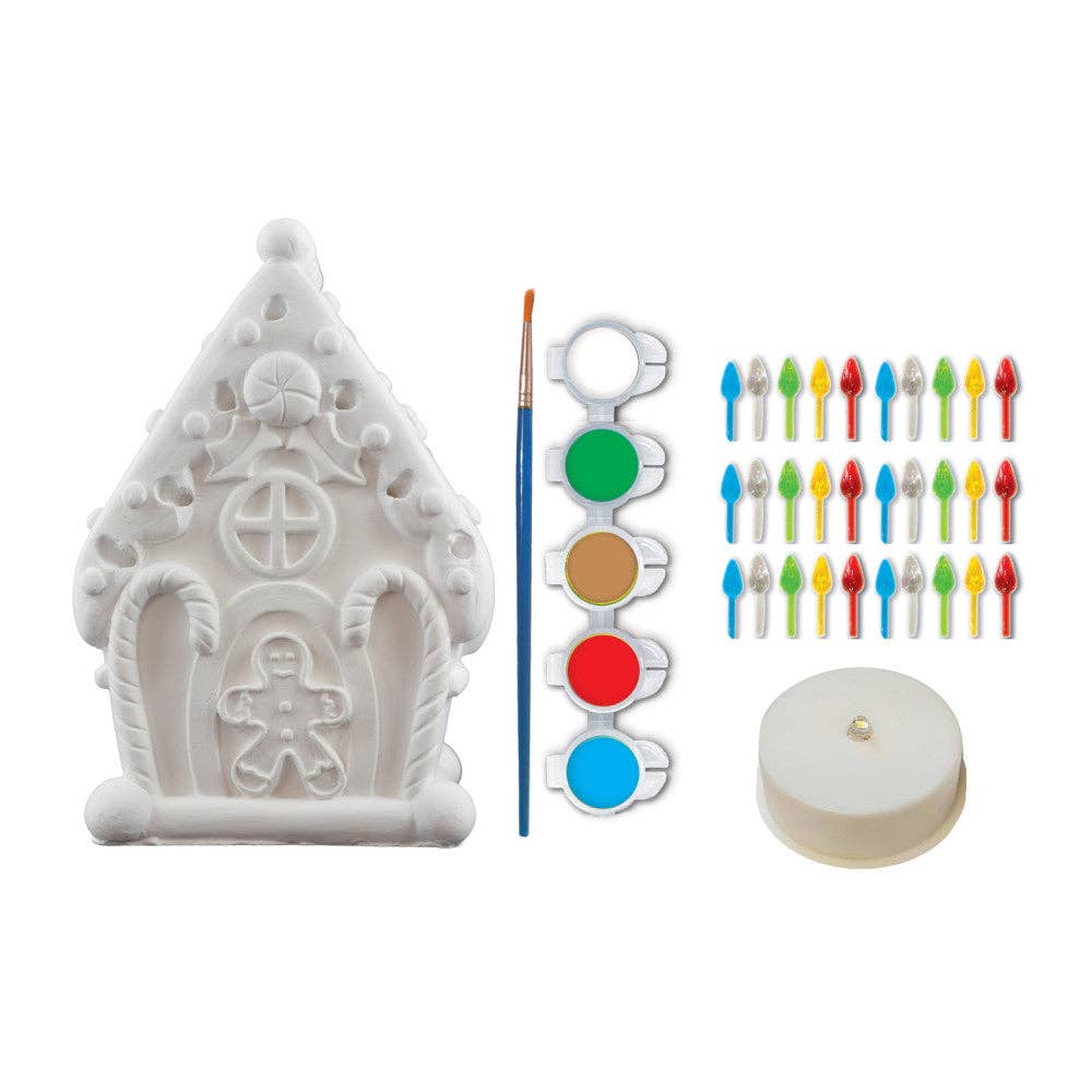 Light-Up Gingerbread House Plaster Paint Kit