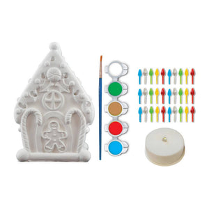Light-Up Gingerbread House Plaster Paint Kit