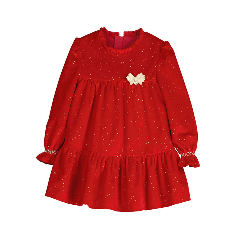 Baby Girls Velvet Dress | Red