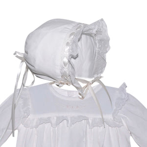 Kennedy Christening Gown + Bonnet | Vintage White