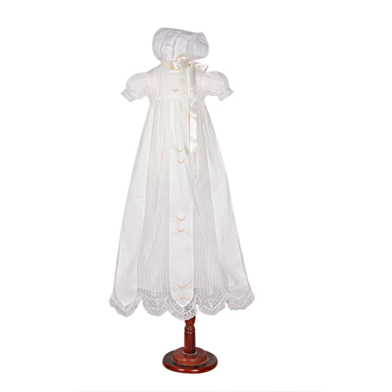 Marley Christening Gown + Bonnet | Vintage White