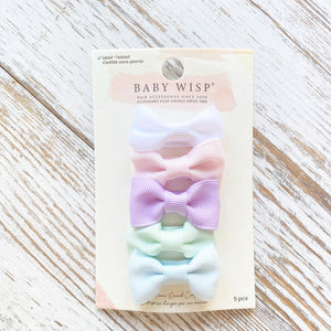 Charlotte Bow Snap Clip, Set of 5 | Pretty Pastels
