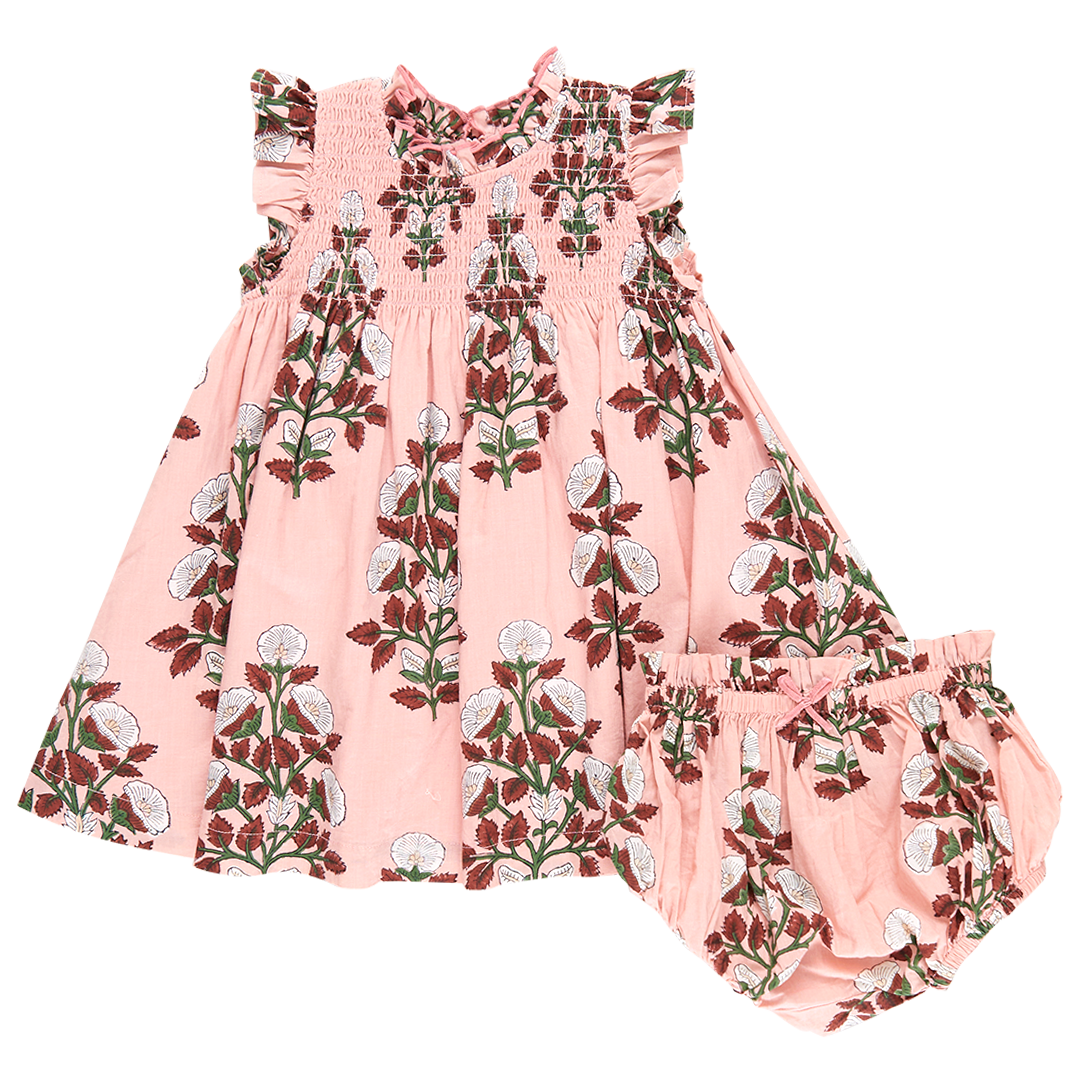 Baby Girls Stevie Dress | Pink Bouquet Floral