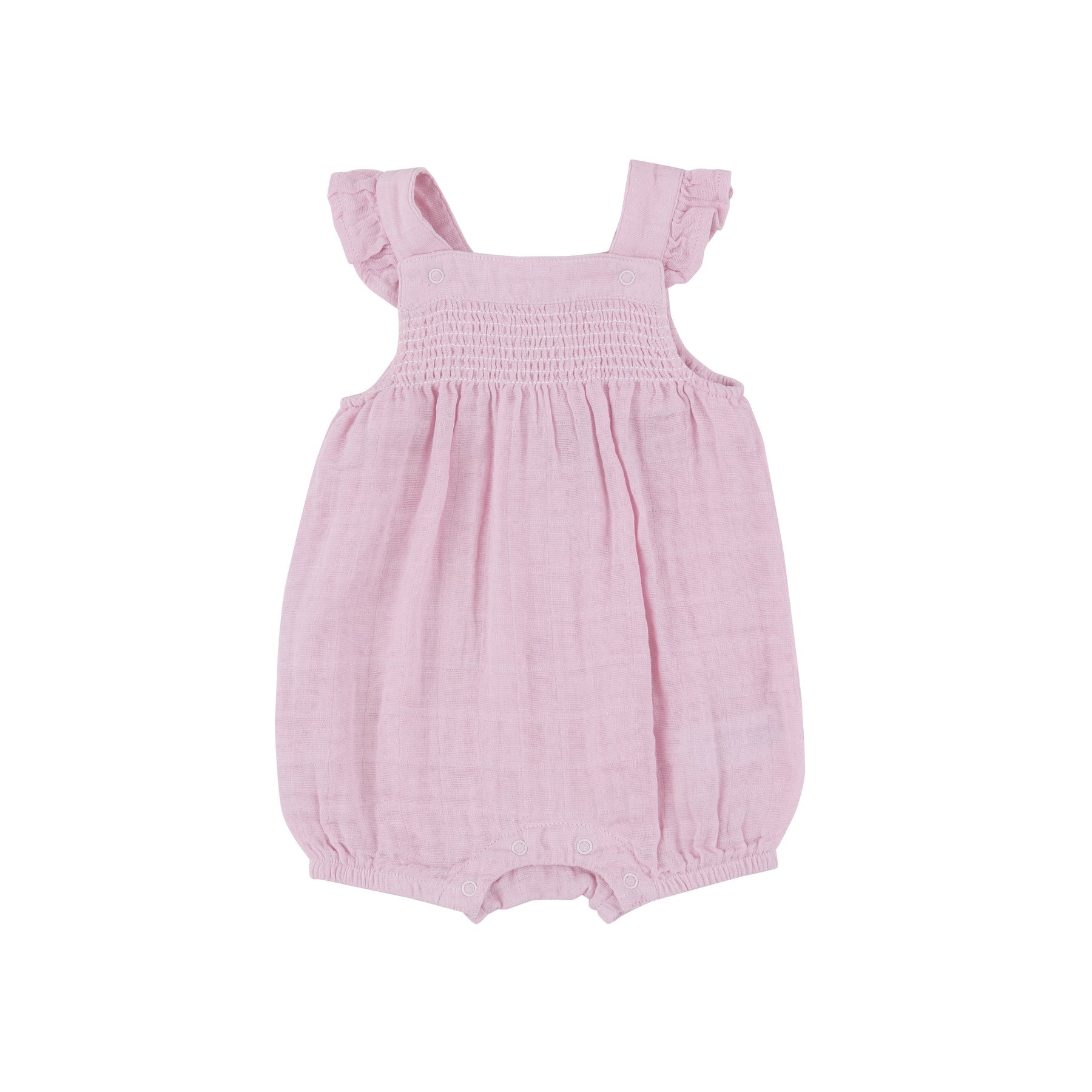 Ballet Pink Muslin Smocked Front Overall Shortie