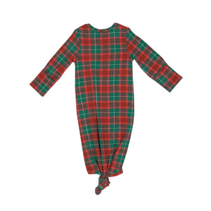 Holiday Plaid Bamboo Knotted Gown