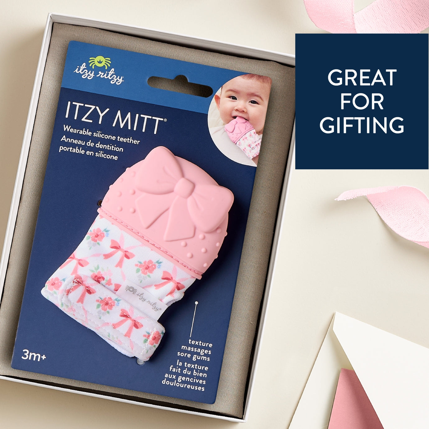 Itzy Mitt™ Silicone Teething Mitts | Bow