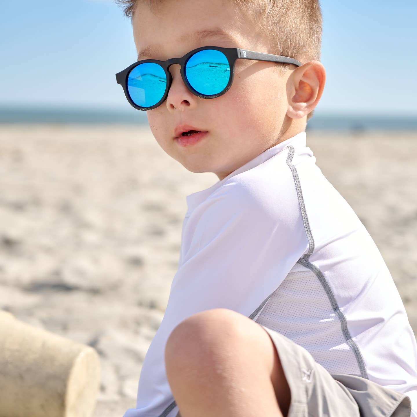 Jet Black Keyhole Sunglasses | Cobalt Polarized Lenses