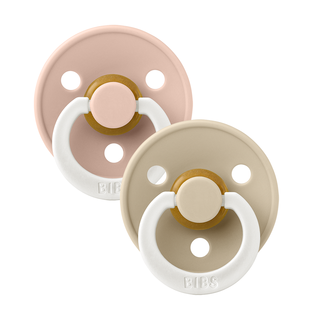 Colour GLOW Natural Rubber Latex Pacifier 2 pack | Blush / Vanilla