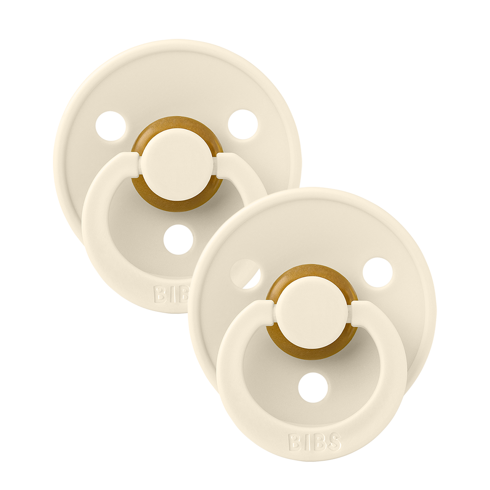 Colour Natural Rubber Latex Pacifier 2 pack | Ivory