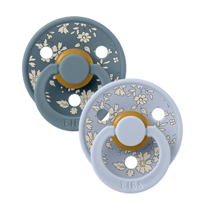 Bibs x Liberty Colour Natural Latex Pacifier 2 pack | Dusty Blue Mix