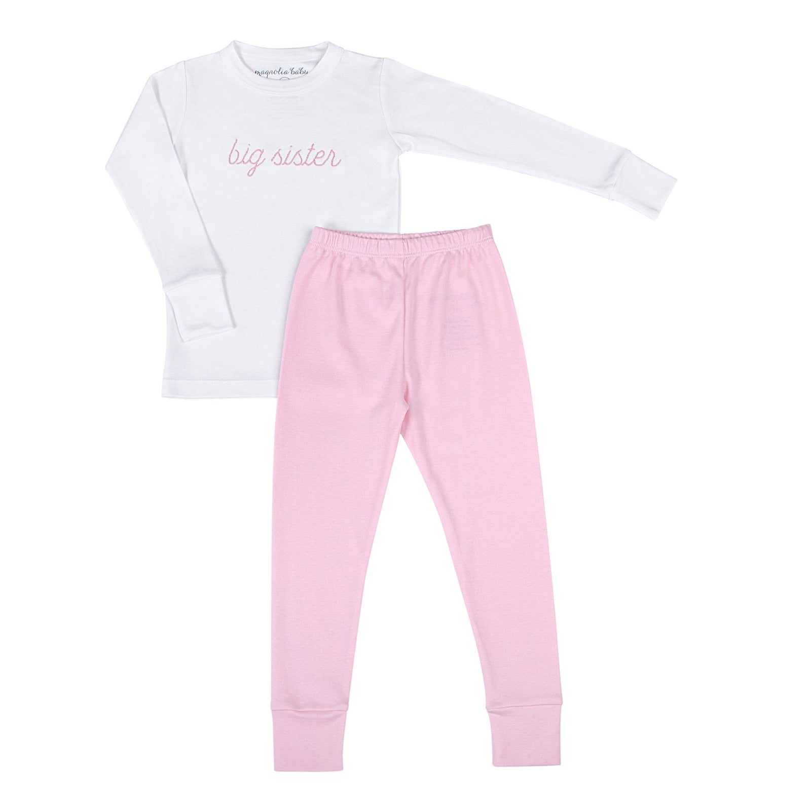 Big Sister Embroidered Long Sleeve Pajama Set