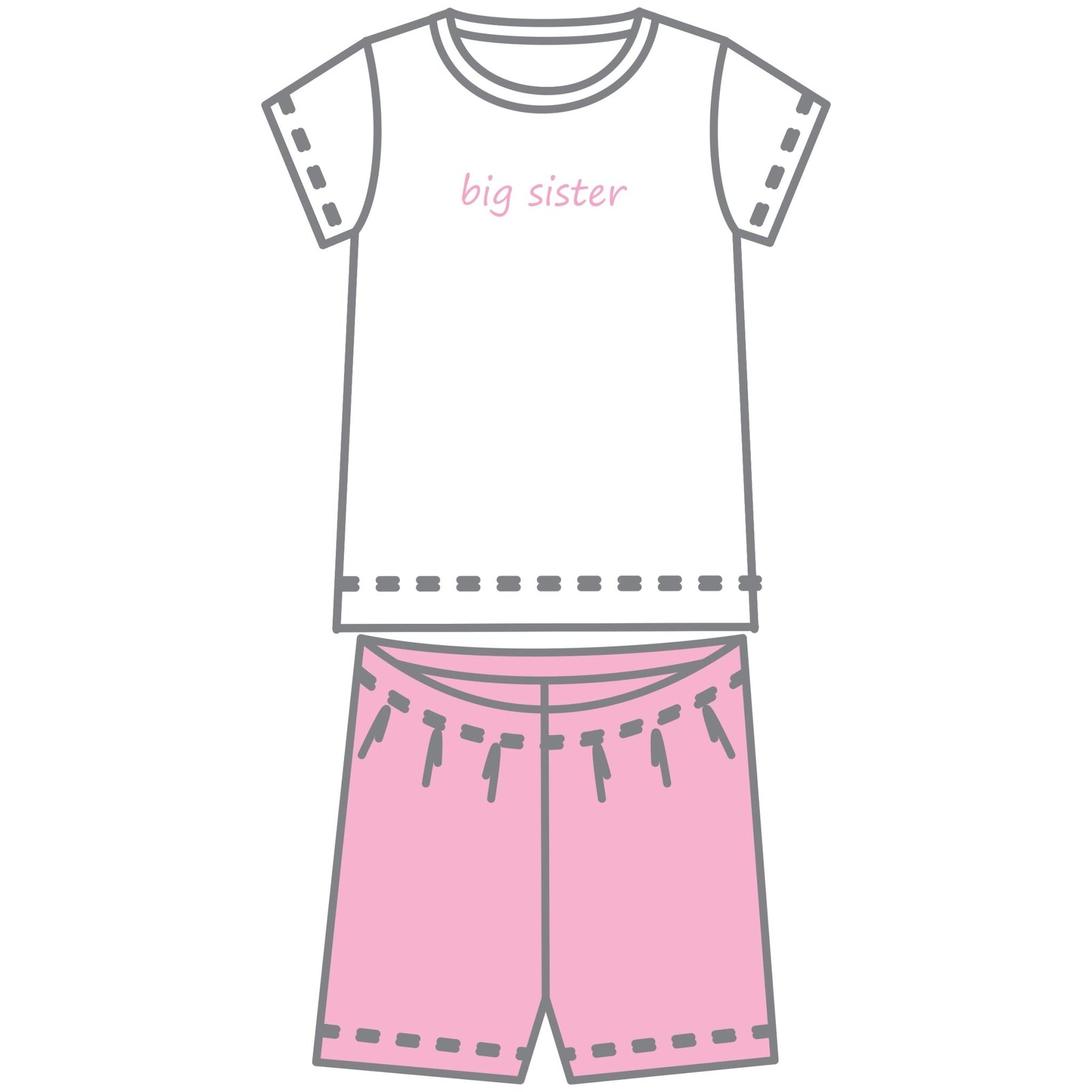 Big Sister Embroidered Short Pajamas