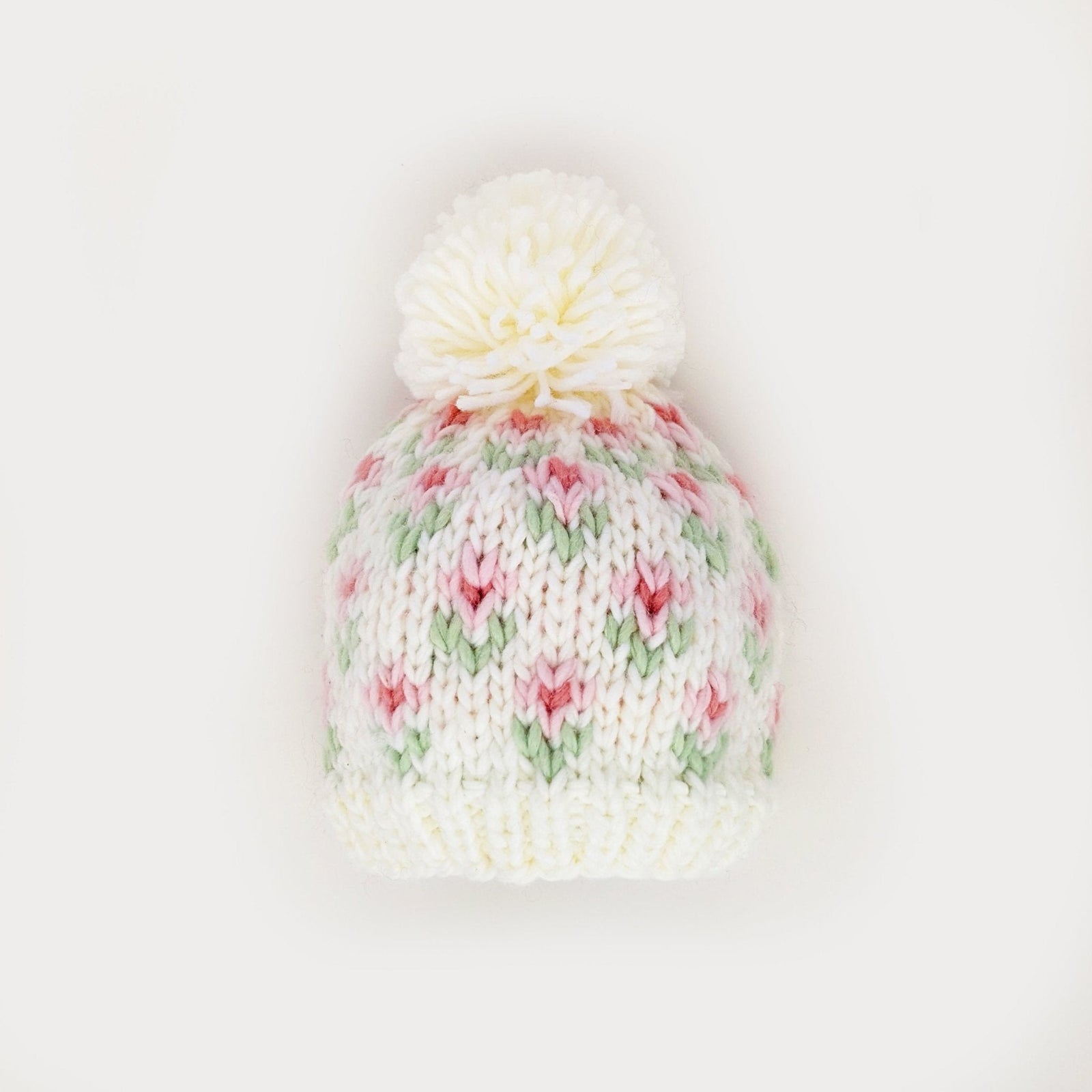 Bitty Blooms White Beanie Hat