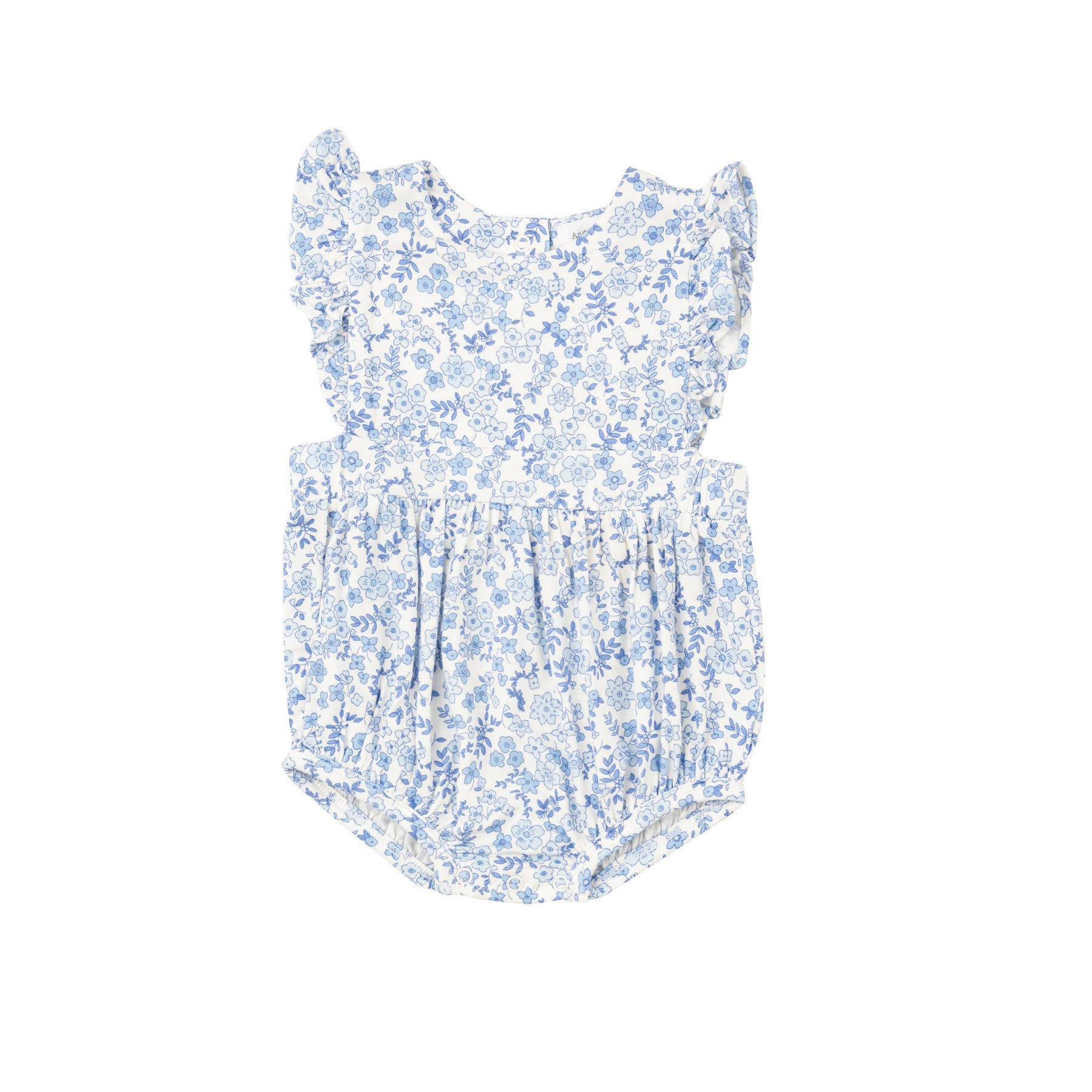 Blue Calico Floral Bamboo Sunsuit