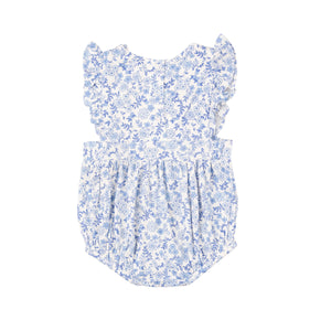 Blue Calico Floral Bamboo Sunsuit