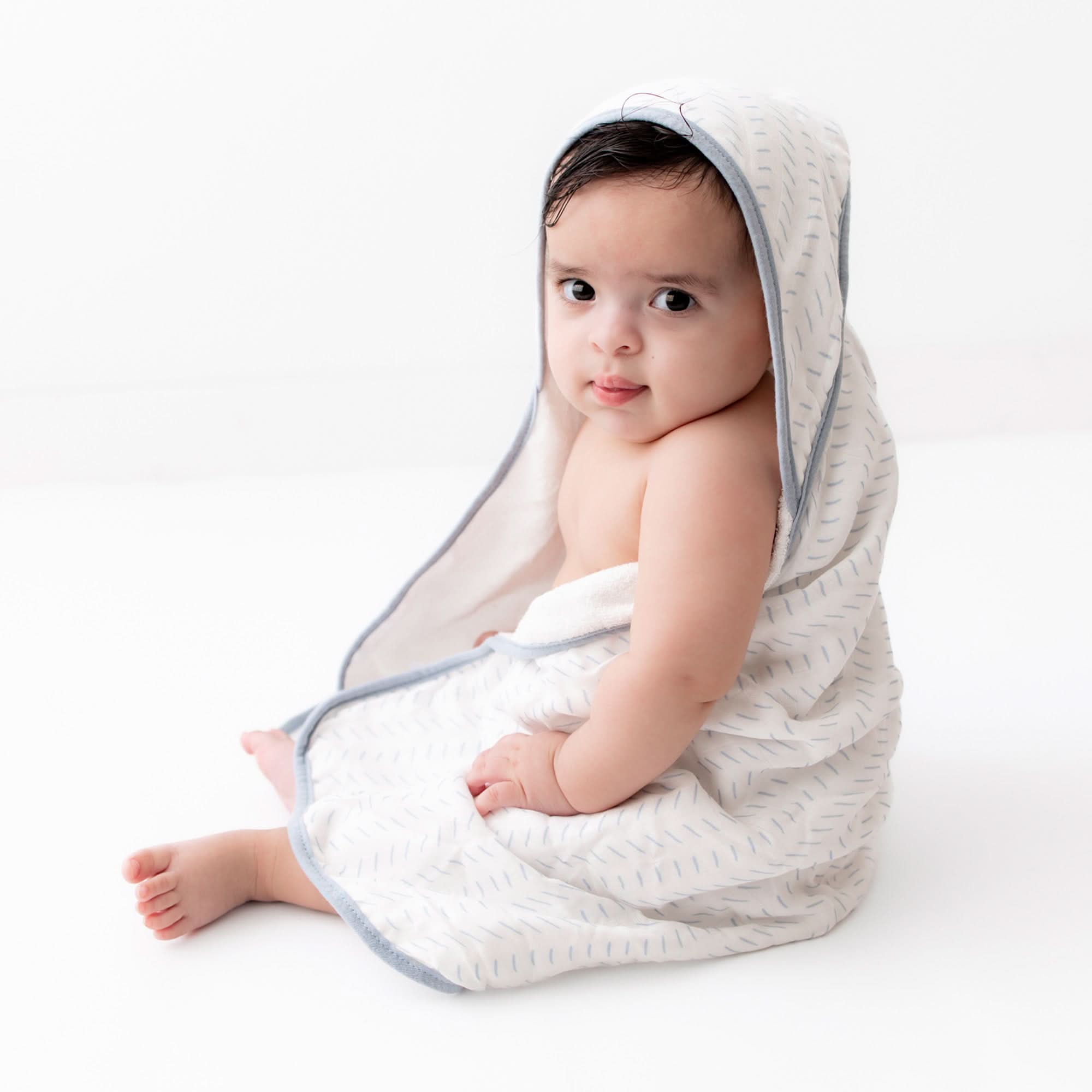 Hooded Towel Set | Blue Dash
