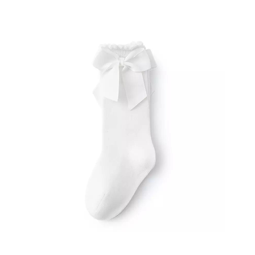 Bow Happy Knee Socks | French Vanilla