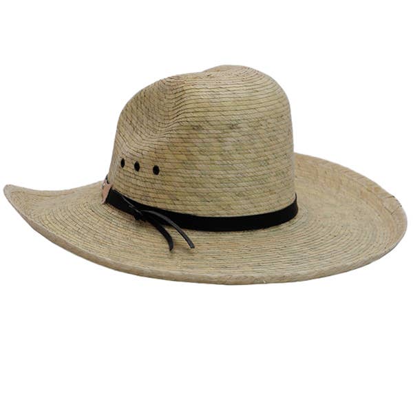 Kids Beige Natural Palm Straw Cowboy Hat