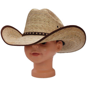 Youth Natural Palm Straw Cowboy Hat