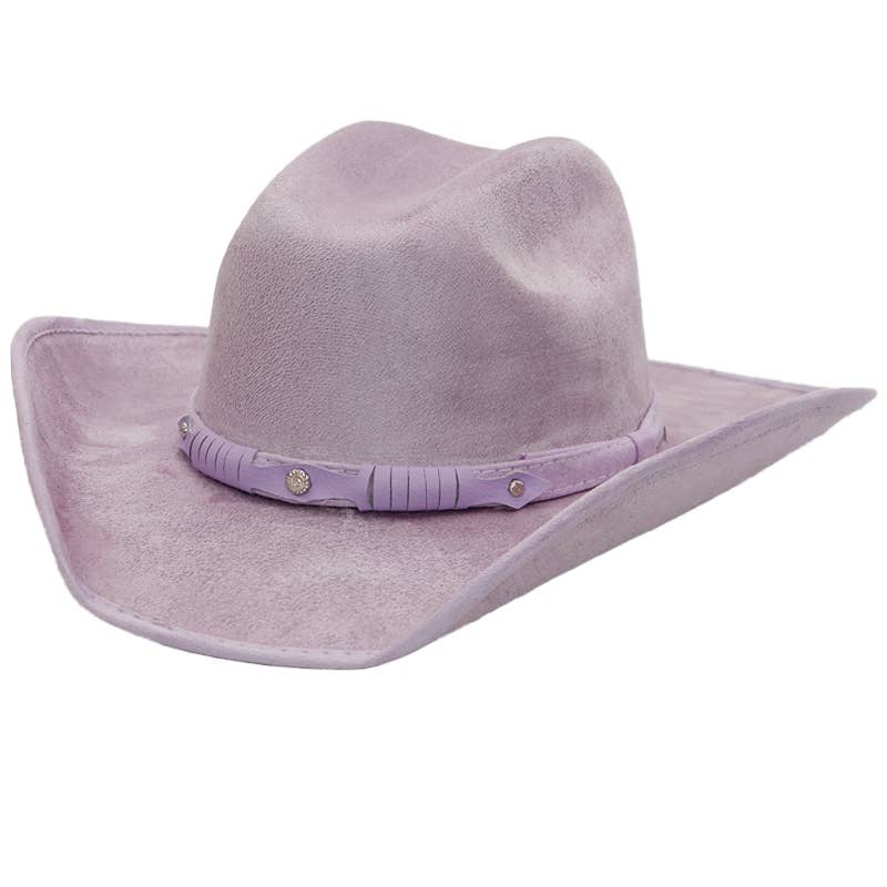 Kids Lavender Faux Nubuck Suede Elite Crafted Cowboy Hat