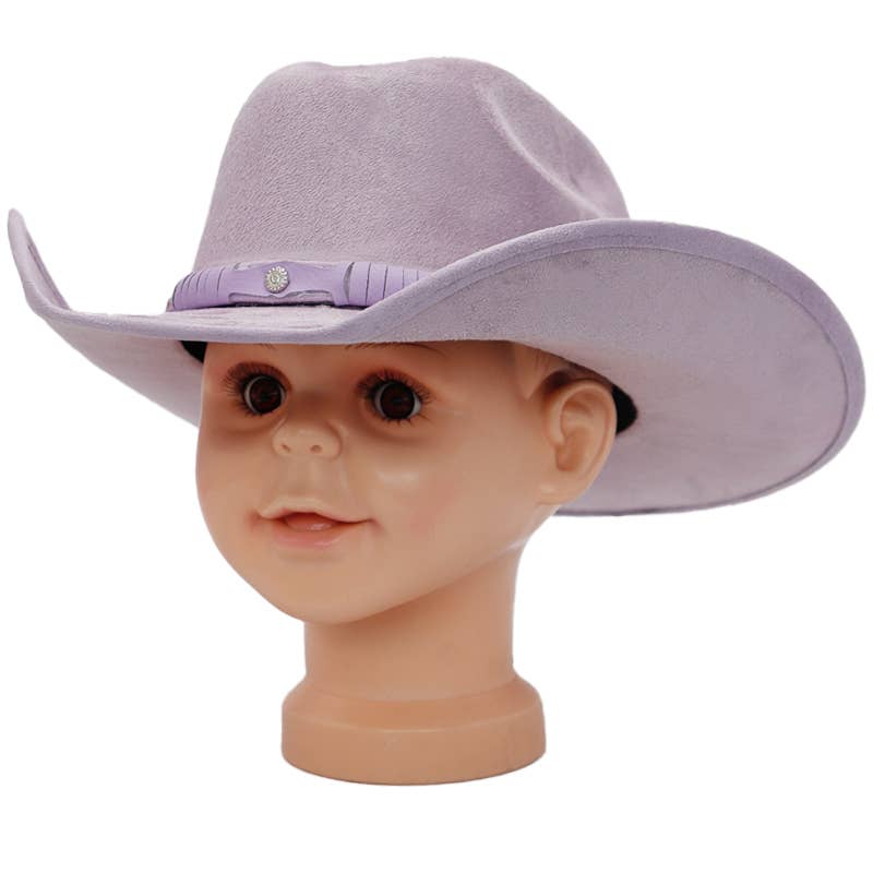 Kids Lavender Faux Nubuck Suede Elite Crafted Cowboy Hat