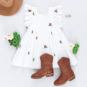 Girls Elsie Dress | Rodeo Embroidery