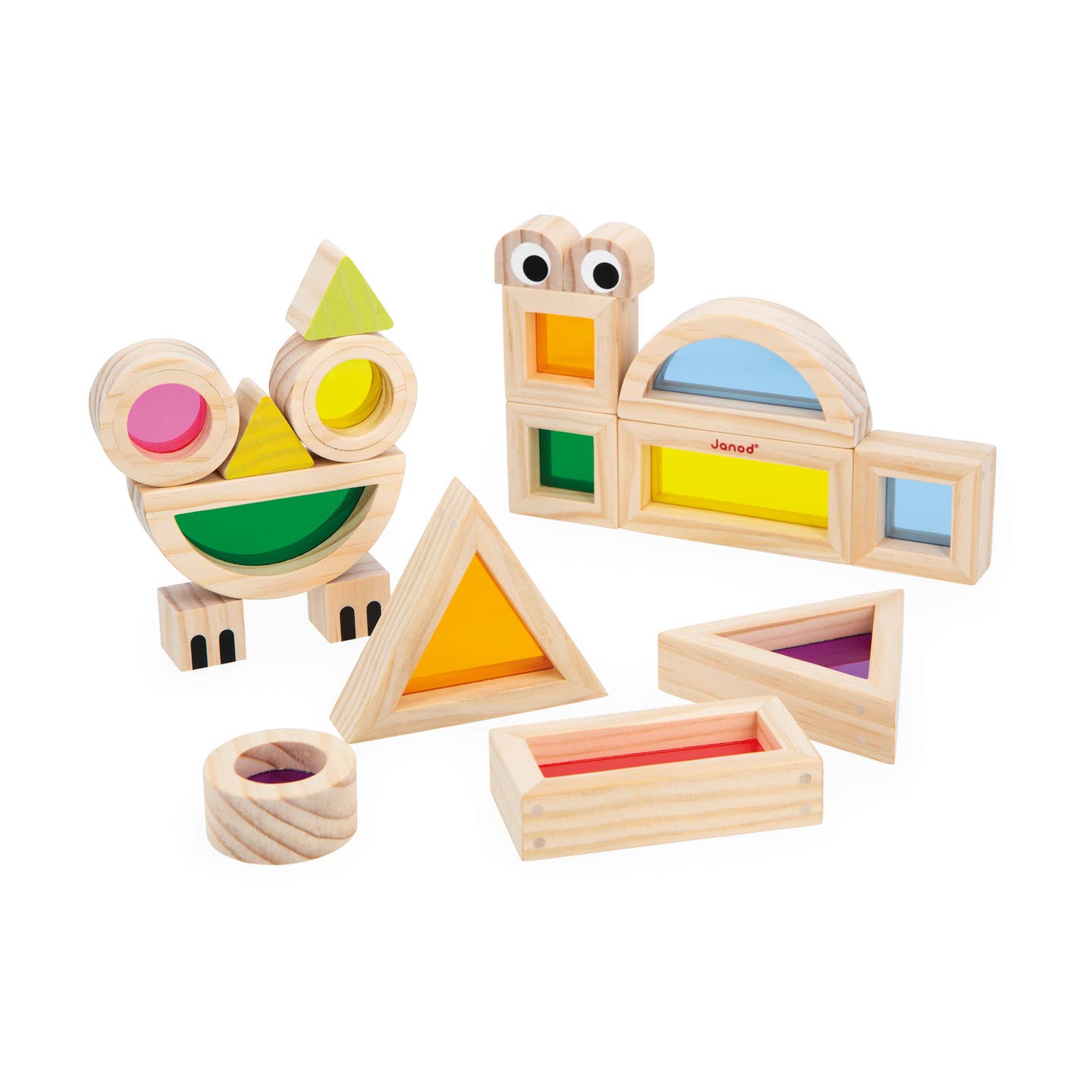 Sensory Translucent Wooden Stacking Blocks