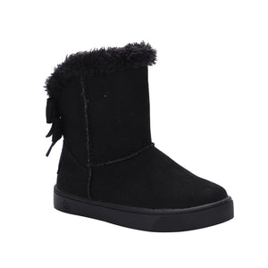 Daniela Faux Fur Boot with Bows | Black