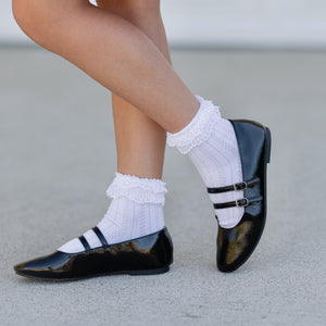 Lace Bobby Socks | White