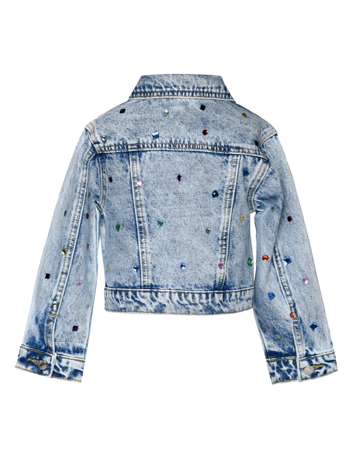 Acid Wash Denim Jacket with Rhinestones