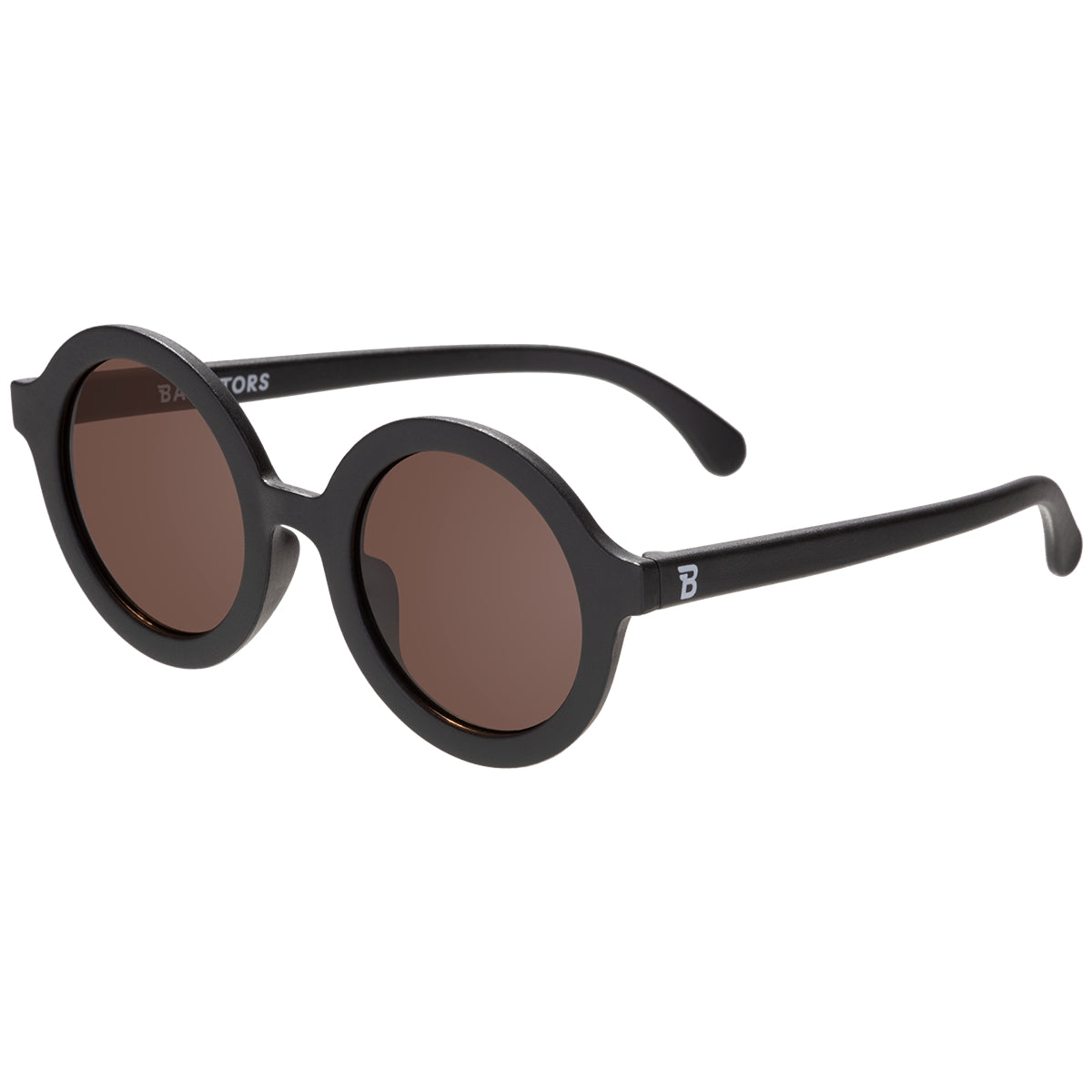 Euro Round Sunglasses | Jet Black with Amber Lenses