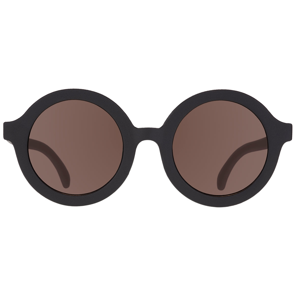 Euro Round Sunglasses | Jet Black with Amber Lenses