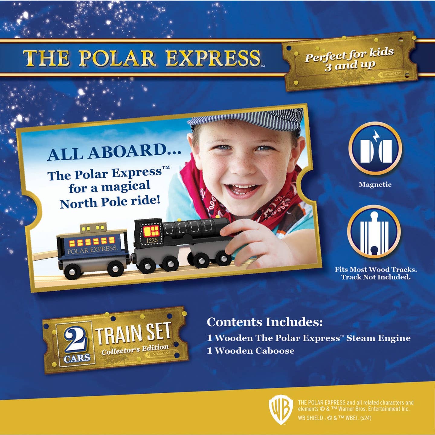 The Polar Express 2-Piece Wooden Toy Train Set